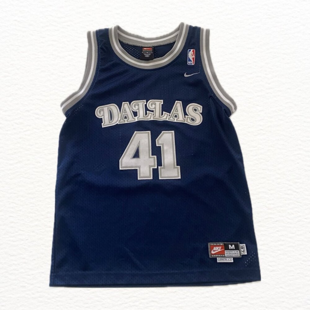 DALLAS MAVERICKS - VTG Dirk Nowitzki #41 Jersey - Youth M 1987 Style